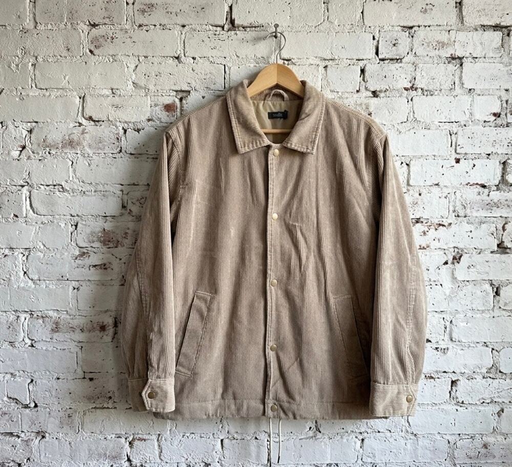 TRUTH Corduroy Coach Jacket Tan Beige Grandpacore Gorpcore Skate Streetwear XL